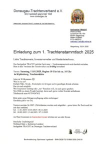 Einladung zum Trachtenstammtisch in Kipfenberg