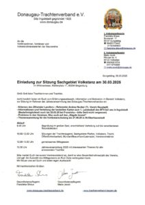 Einladung zur Sitzung des Sachgebiets Volkstanz